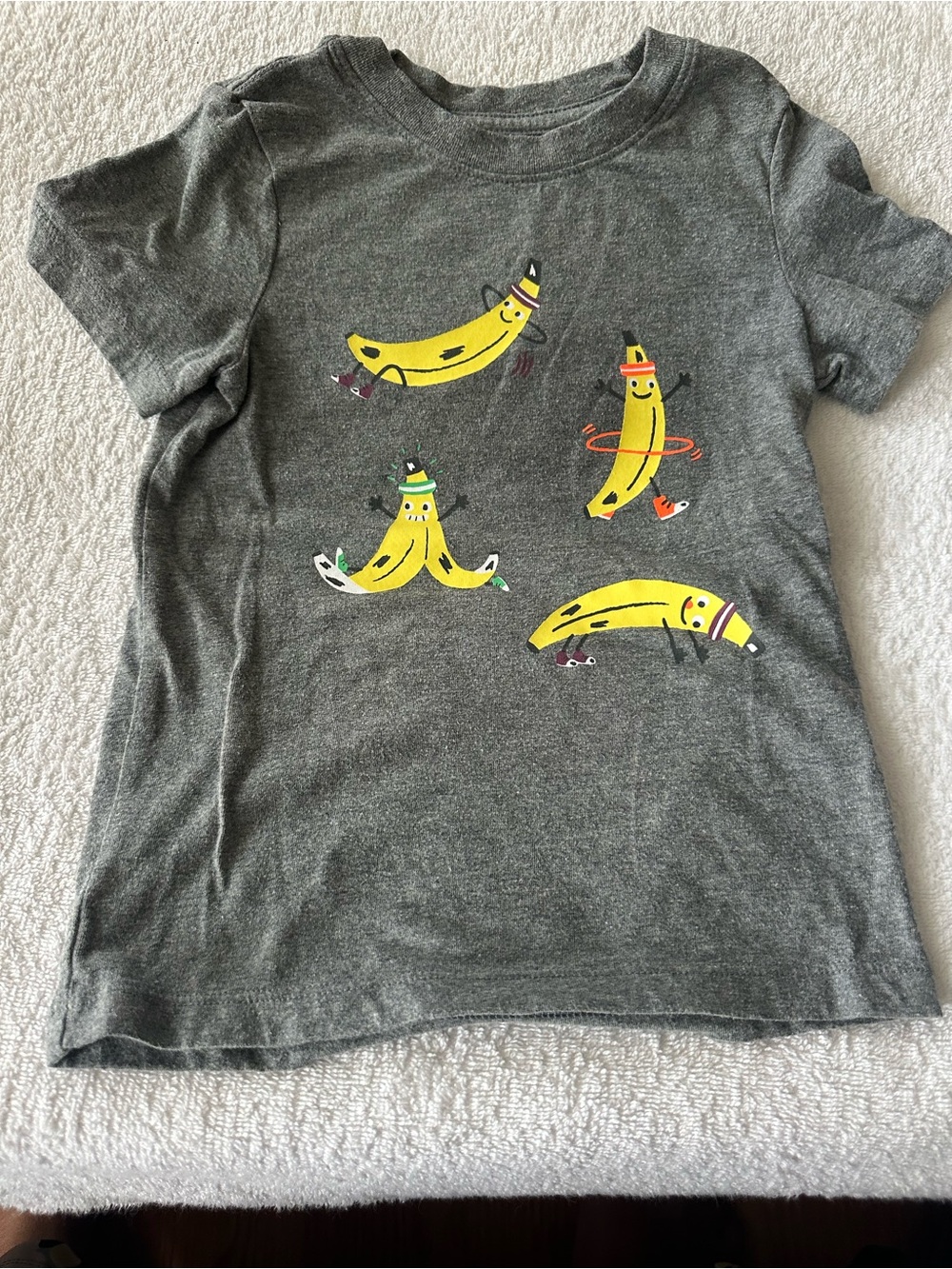 Cat & Jack Gray Tee with Yellow Banana Characters